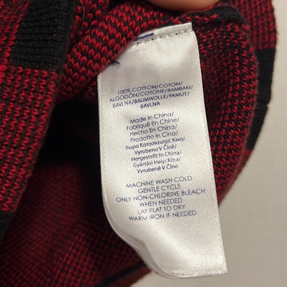 CHAPS Zip Up Sweater Vest, Red and Black, Size Large - Picture 5 of 5